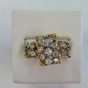 Yellow Gold 14kt, Cluster ring size 7 1/2