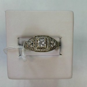 White Gold 14kt Diamond Ring, size 3 1/2