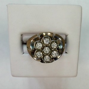 Yellow Gold 10kt, Diamond Cluster ring, size 6 1/2