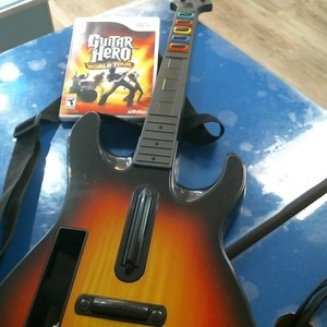 Guitar Hero game and guitar