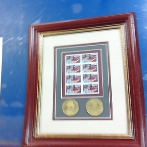 Bear Bryant Framed Stamps with Coins 323 Wins Coin