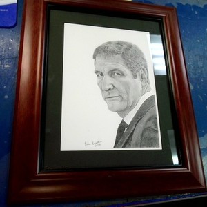 Gene Stallings Sketch Framed - Pencil Sketch