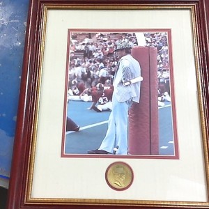 Bear Bryant Framed Photo Pre-game At The Goal Post