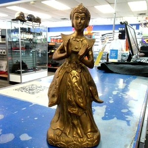 Asian Brass Statuette Asian Figure