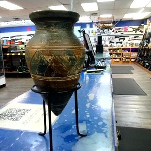 Clay cone shaped vase