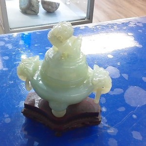 Vintage Chinese Carved Jade  Foo Dog 