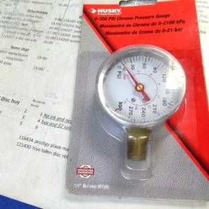 Husky 0-300 PSI Chrome Pressure Gauge