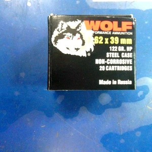 Wolf 762x39 steel case 20 rnds