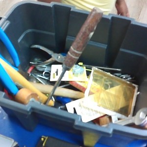 Assorted Tools In Gray Carry Box