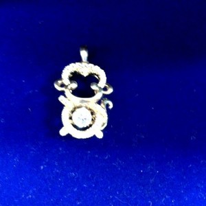 Sterling Silver Monkey Pendant .925 Silver Pendant with CZ