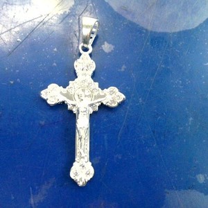 Sterling Silver Cross Pendant .925 Silver Pendant - Jesus on the Cross