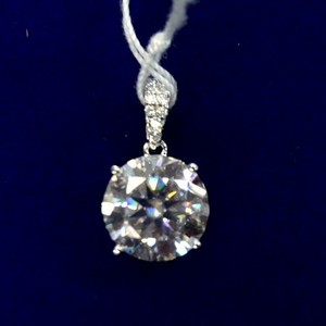 Sterling Silver Solitaire Pendant Moissanite
