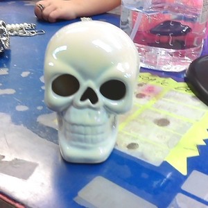 Halloween Decor Iridescent Skull Decoration