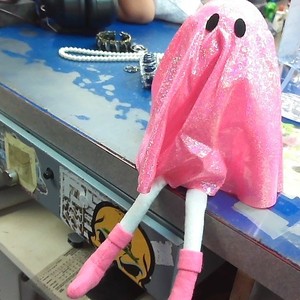 Halloween Decor Pink Glitter Ghost Decoration